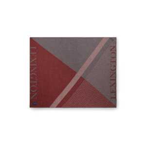 Lexington Graphic Logo Plaid Recycelte Wolle 130x170 cm Rot-grau