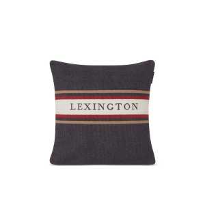 Lexington Striped Logo Kissenbezug 50x50 cm Dunkelgrau multi
