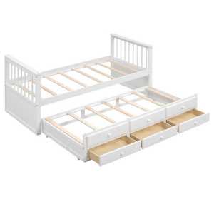MODFU Kinderbett Einzelbetten mit Schubladen (90x200cm(90x190cm), mit Bettauszug, Einzelbetten), ohne Matratze