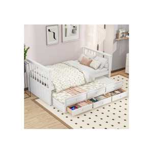 MODFU Kinderbett Einzelbetten mit Schubladen (90x200cm(90x190cm), mit Bettauszug, Einzelbetten), ohne Matratze