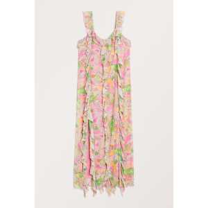 Monki Kleid mit Chiffon-Rüschen Sommerliebe, Alltagskleider in Größe M. Farbe: Summer love