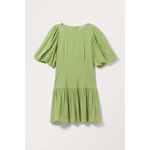 Monki Kurzes Kleid mit Puffärmeln Limettengrün, Alltagskleider in Größe XL. Farbe: Lime green