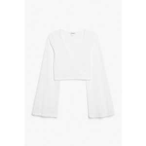 Monki Kurzes Oberteil aus Spitze Weiß, T-Shirt in Größe S. Farbe: White