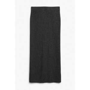 Monki Maxirock aus Rippstrick Schwarz, Röcke in Größe XL. Farbe: Black