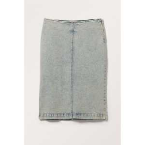 Monki Midi-Jeansrock mit niedriger Taille Beigeton, Röcke in Größe XS. Farbe: Beige tint
