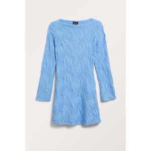 Monki Strukturiertes Longsleeve-Minikleid Hellblau, Alltagskleider in Größe XL. Farbe: Light blue