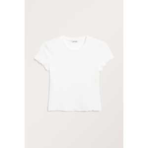 Monki Weißes Struktur-T-Shirt Weiß in Größe XXL. Farbe: White