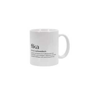NORDIC WORDS Tasse Fika - Definition, schwedische Kaffeepause, 330 ml Keramiktasse, Kaffeebecher