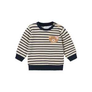 Name It Rundhalspullover Baby Pullover mit "Teddy" Patch Oatmeal-56