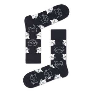Schwarze Socken aus Baumwolle: Cat Style | Happy Socks