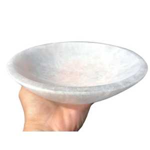 Steinfixx® Dekoschale Grosse Selenit Ladeschale Bowl Ø 13cm- ca. 600 Gramm - Landhaus (Ladeschale für Ihre Edelsteine, 1 St., schwere, massive Ausführung), ein transformierender Kristall, Scandi