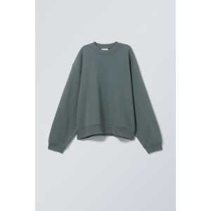 Weekday Boxy Sweatshirt Paula Staubgrau, Hoodies in Größe XL. Farbe: Dusty grey