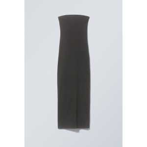 Weekday Geripptes Kleid Tania Dunkelgrau, Alltagskleider in Größe XL. Farbe: Dark grey
