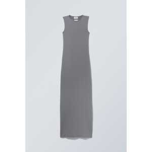 Weekday Kleid mit offenem Rücken Lucy Dunkelgrau, Alltagskleider in Größe M. Farbe: Dark grey