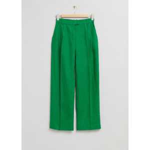 & Other Stories Lockere, elegante Hose mit Falten Grün, Anzughosen in Größe 34. Farbe: Green