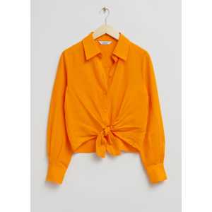 & Other Stories Lockeres Hemd mit Bindeknoten Orange, Freizeithemden in Größe 32. Farbe: Bright orange