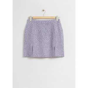 & Other Stories Tweed-Minirock Fliederfarbene Wolle, Röcke in Größe L. Farbe: Lilac wool