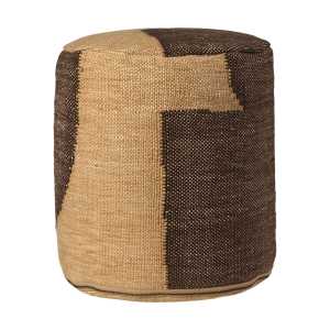 ferm LIVING Forene cylinder Pouf Ø38x42 cm Tan-Chocolate