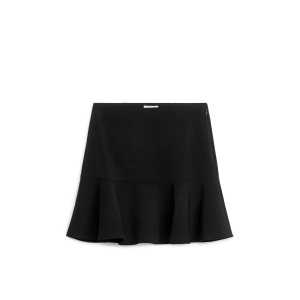 Arket Ausgestellter Minirock Schwarz, Röcke in Größe 40. Farbe: Black