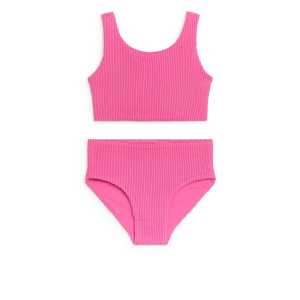 Arket Bikini aus Seersucker Rosa, Badeanzug in Größe 86/92. Farbe: Pink