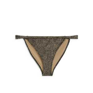 Arket Bikinihose im Tangastil Beige/Schwarz, Bikini-Unterteil in Größe 32. Farbe: Beige/black