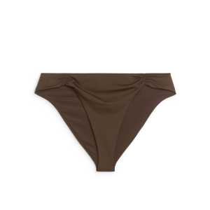 Arket Bikinihose mit Raffung Dunkelbraun, Bikini-Unterteil in Größe 42. Farbe: Dark brown