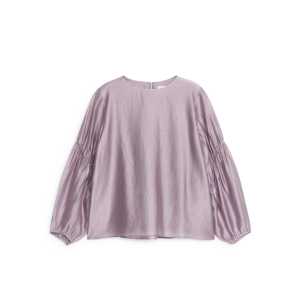 Arket Bluse mit Puffärmeln Lila, Blusen in Größe 36. Farbe: Lilac