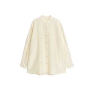 Arket Lockere Bluse aus Rohseide Cremeweiß, Blusen in Größe 44. Farbe: Off white