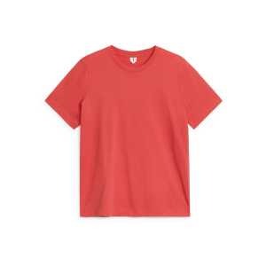 Arket T-Shirt mit Rundhalsausschnitt Blassrot in Größe XXS. Farbe: Dusty red