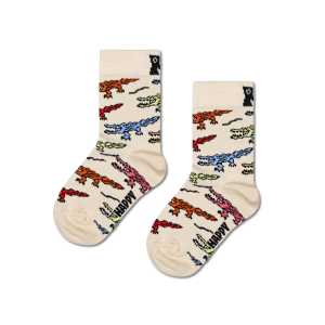 Beige Crocodile Crew Socken