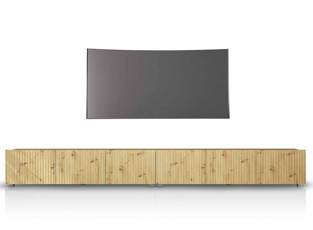 Furnix TV-Schrank Kobby 2x 150 cm RTV Kabinett Sideboard mit Beinen und sechs Fächern Gesamt 300x36x41 cm, topaktuelles Design & viel Stauraum