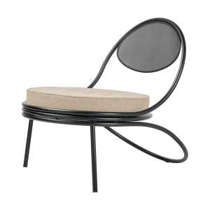 GUBI Copacabana Outdoor Lounge Chair gepolsterter Sitz Lorkey Limonta 41-schwarze Beine