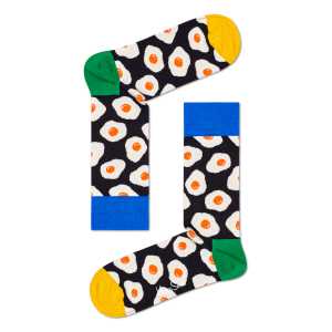 Gemusterte schwarze Socken: Sunny Side Up | Happy Socks