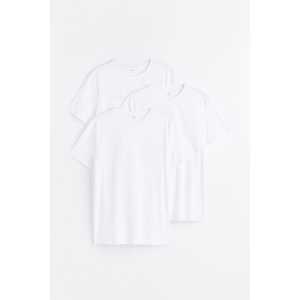 H&M 3er-Pack T-Shirts in Slim Fit Weiß Größe XXL. Farbe: White