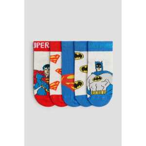 H&M 5er-Pack Socken Blau/Batman in Größe 40/42. Farbe: Blue/batman