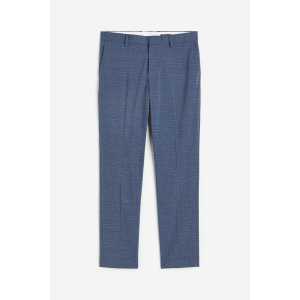 H&M Anzughose in Slim Fit Dunkelblau/Kariert, Anzughosen Größe 44. Farbe: Dark blue/checked