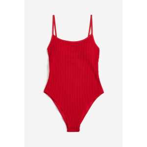 H&M Badeanzug mit wattierten Cups und High Leg Rot, Badeanzüge in Größe 38. Farbe: Red