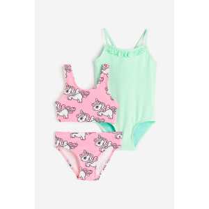 H&M Bikini und Badeanzug Rosa/Einhörner, Bikinis in Größe 92. Farbe: Pink/unicorns