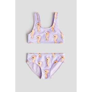 H&M Gemusterter Bikini Helllila/Seepferdchen, Bikinis in Größe 134/140. Farbe: Light purple/seahorses