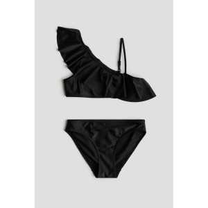 H&M One-Shoulder-Bikini Schwarz, Bikinis in Größe 170. Farbe: Black