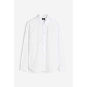 H&M Popeline-Hemd in Regular Fit Weiß, Elegant Größe XXXL. Farbe: White
