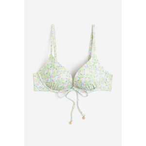 H&M Push-up-Bikinitop Hellgrün/Geblümt, Bikini-Oberteil in Größe 80D. Farbe: Light green/floral