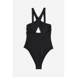 H&M Shape-Badeanzug mit hohem Beinausschnitt Schwarz, Badeanzüge in Größe 46. Farbe: Black