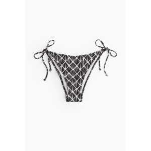 H&M Tie-Tanga Bikinihose Schwarz/Gemustert, Bikini-Unterteil in Größe 50. Farbe: Black/patterned