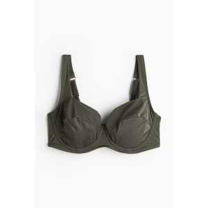 H&M+ Unwattiertes Bikinitop Dunkles Khakigrün, Bikini-Oberteil in Größe 85F. Farbe: Dark khaki green