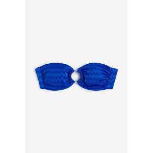 H&M Wattiertes Bandeau-Bikinitop Knallblau, Bikini-Oberteil in Größe 34. Farbe: Bright blue