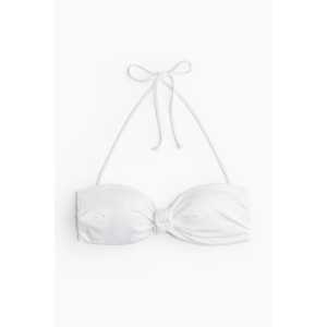 H&M Wattiertes Bandeau-Bikinitop Weiß, Bikini-Oberteil in Größe 44. Farbe: White