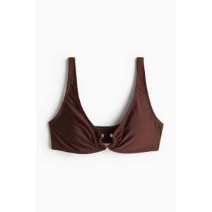 H&M Wattiertes Bikinitop Dunkelbraun, Bikini-Oberteil in Größe 34. Farbe: Dark brown