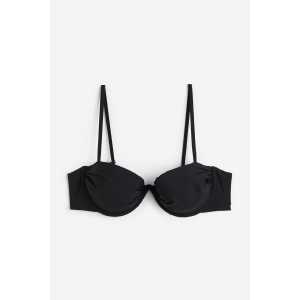 H&M Wattiertes Bikinitop Schwarz, Bikini-Oberteil in Größe 80C. Farbe: Black