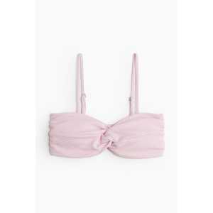 H&M Wattiertes Bikinitop mit Twistdetail Hellrosa, Bikini-Oberteil in Größe 44. Farbe: Light pink